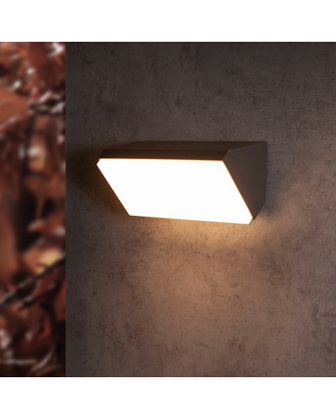 LED outdoor wall lamp 18cm wide 9W aluminum and polycarbonate IP65 +50.000 hours