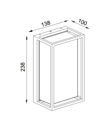 Aplique pared de exterior LED 23,8cm de 9W de aluminio y policarbonato IP65