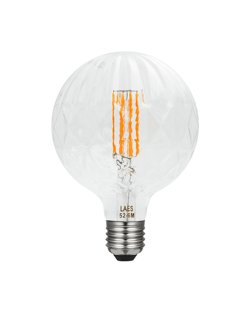 LED vintage Bulb Globe Relief Pineapple 150 mm. Dimmable LED filaments E40 8W 2200K 600 Lm.