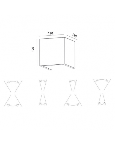 Aplique pared de exterior LED 12cm de 12W de cemento diferentes ángulos de luz IP65