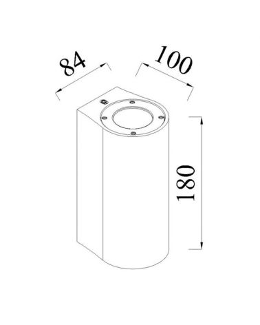 Aplique pared de exterior 18cm 2 luces GU10 de cemento IP65