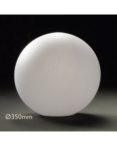 Ball lamp for outdoor 35cm in white polycarbonate E27 IP65