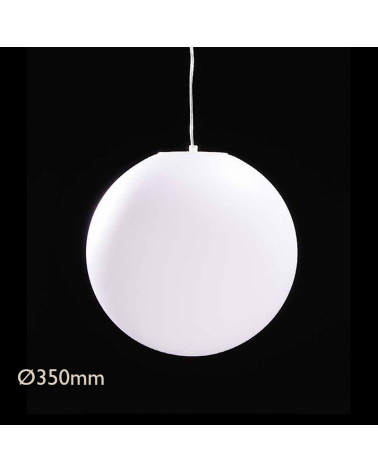 Lámpara colgante para exterior 35cm de policarbonato blanco E27 IP44