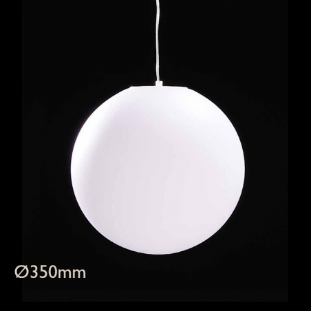 Lámpara colgante para exterior 35cm de policarbonato blanco E27 IP44