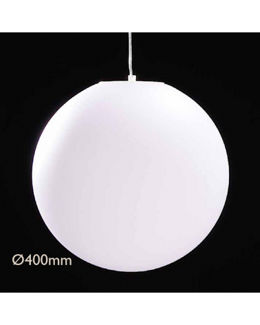 Lámpara colgante para exterior 40cm de policarbonato blanco E27 IP44