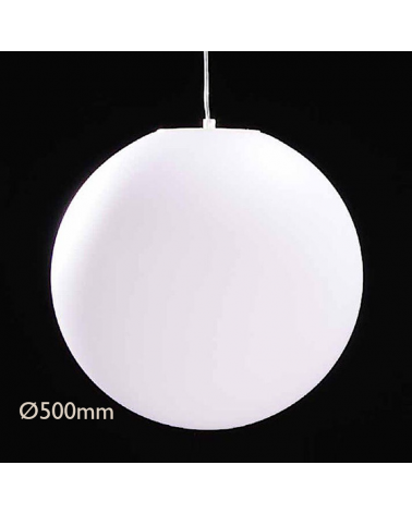 Lámpara colgante para exterior 50cm de policarbonato blanco E27 IP44