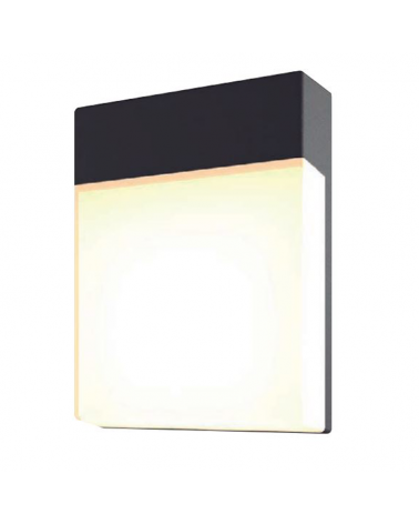 LED Wall lamp aluminum outdoor square in black finish 14W 4000K IP54