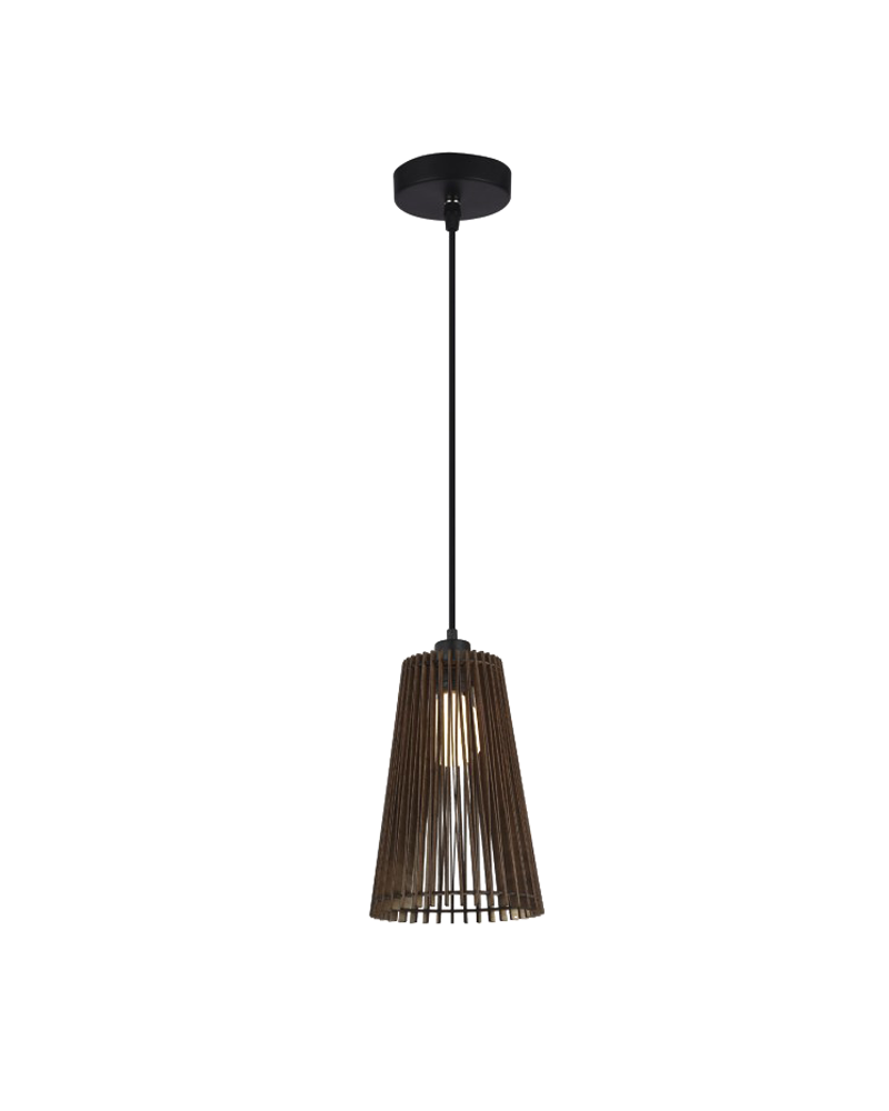 Lámpara de techo 20cm de madera oscura E27 60W