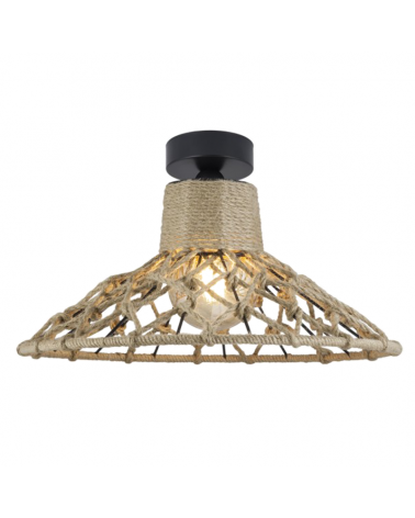 Ceiling light 38cm in metal and rope 60W E27