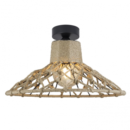 Ceiling light 38cm in metal and rope 60W E27