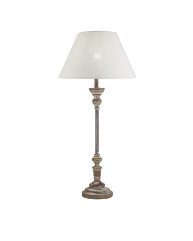 Lámpara de mesa 83cm de madera y tela E27 60W