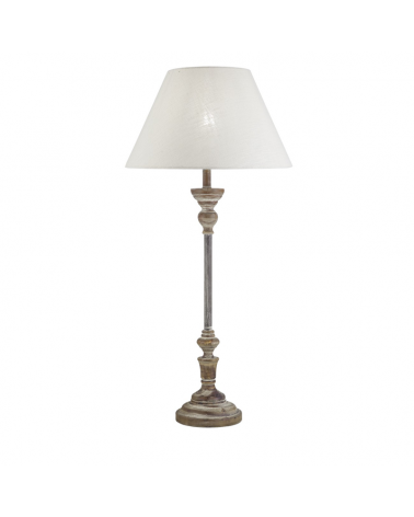 Table lamp 83cm in wood and fabric E27 60W