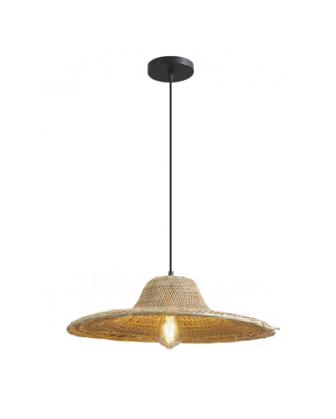 Ceiling lamp 53cm natural finish rattan 60W E27