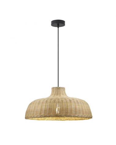 Ceiling lamp 46cm metal and wicker natural finish 60W E27