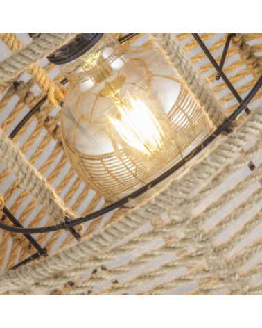 Ceiling lamp shade two widths of 30cm metal and rope 60W E27