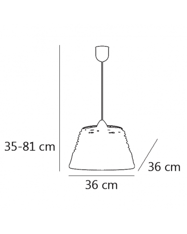 Lámpara de techo de 36cm de metal y cuerda 60W E27