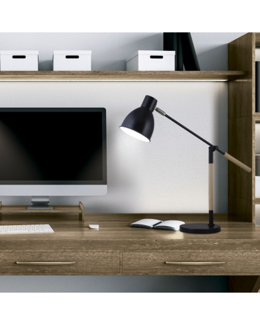 Lámpara de mesa de acrílico y madera estilo nórdico E27 60W