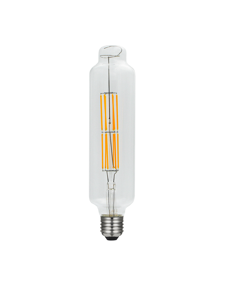 LED vintage Tubular Bulb 75 mm. LED filaments Dimmable E40 12W 2200K 1360Lm.
