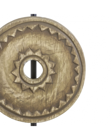 Table lamp 49cm metal, wood and fabric E27 60W