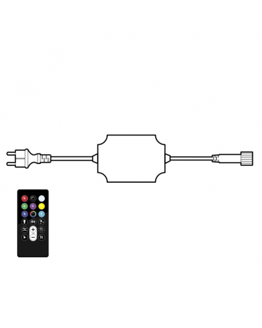Controlador con mando a distancia para tubo Flexilight LED RGB 2000 Leds