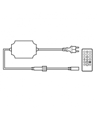 Controlador con mando a distancia para tubo Flexilight LED RGB 2000 Leds