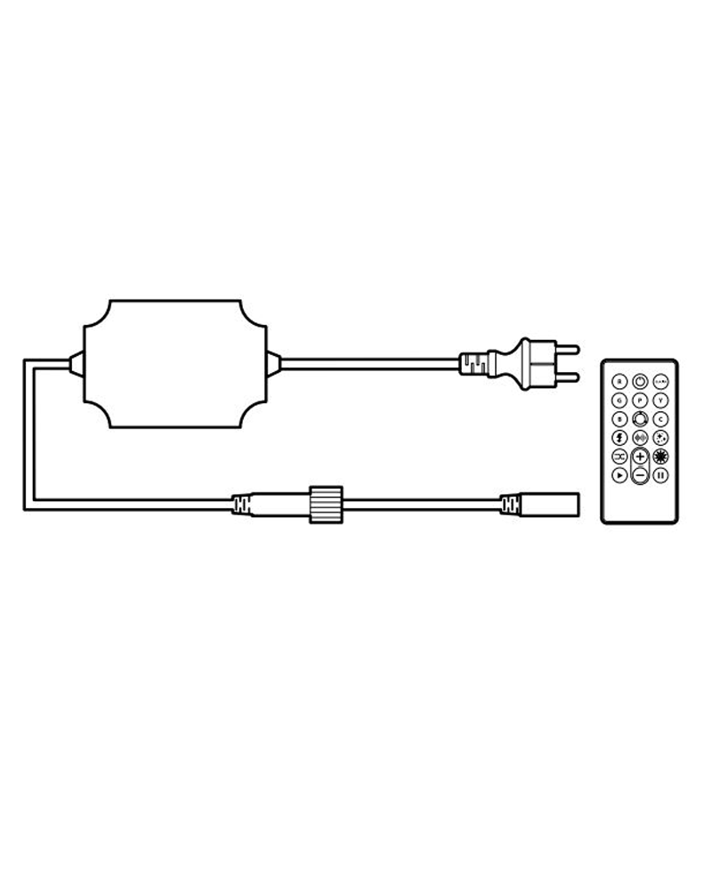 Controller with remote control for Flexilight LED RGB tube 2000 Leds