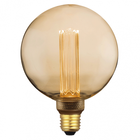 LED vintage Globe Light Bulb Amber 125mm Dimmable LED filaments Dimmable LED E27 3.5W 3600K 120 Lm.