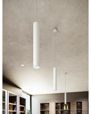 Lámpara de techo acabado blanco cilindro estilizado LED 10W de 45cm altura ángulo variable