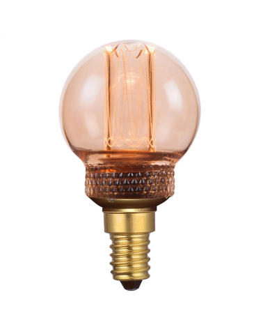 LED vintage golf ball Amber Bulb 45 mm. Dimmable Dimmable LED filaments E14 2.3W 3600K 70 Lm.
