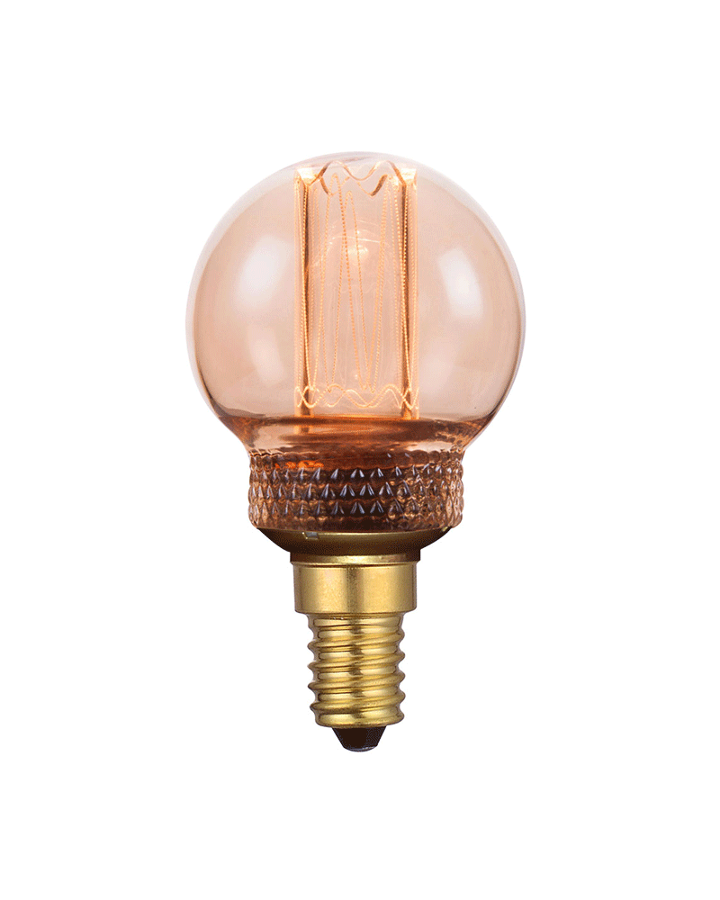 Esférica Ámbar 45 mm. Graduable Regulable E14 2,3W 3600K 70 Lm.