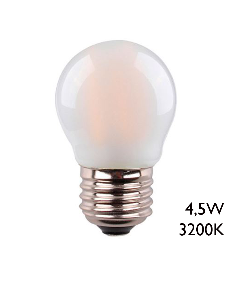 Bombilla Esférica 78mm Luz cálida 3200K LED E27 4,5W mate