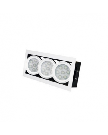 Cardan triple white steel 150x90x40mm LED QR111 G8.5