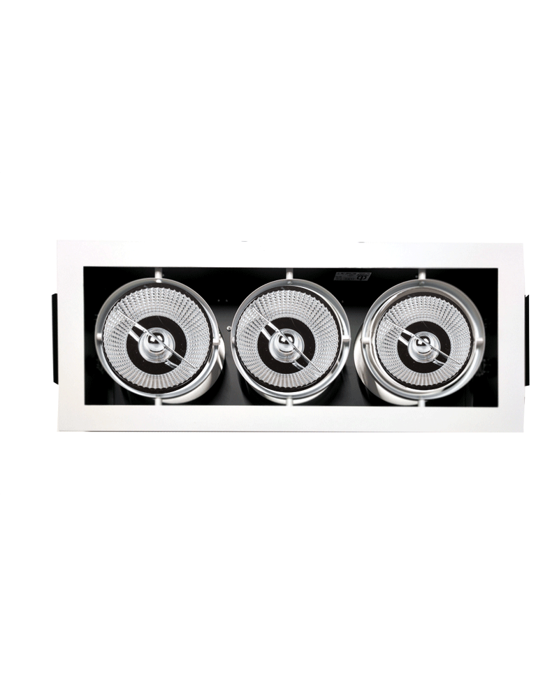 Cardan triple acero blanco 462x161x81 mm LED QR111 G8.5