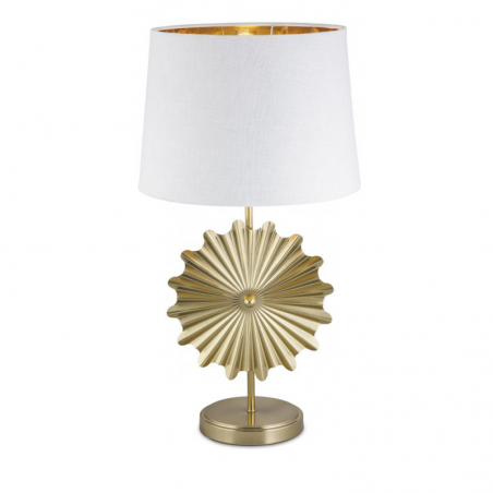 Lámpara de mesa 62cm de metal dorado y textil E27 60W