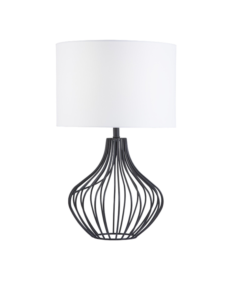 Lámpara de mesa 49cm de metal y textil E27 60W