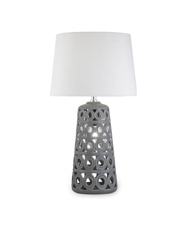 Lámpara de mesa 56cm de cerámica y textil E27 60W