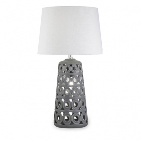 Lámpara de mesa 56cm de cerámica y textil E27 60W
