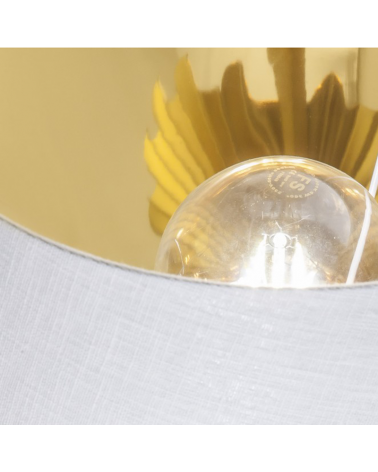 Lámpara de mesa 62cm de metal dorado y textil E27 60W