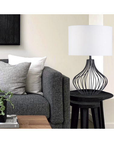 Lámpara de mesa 49cm de metal y textil E27 60W