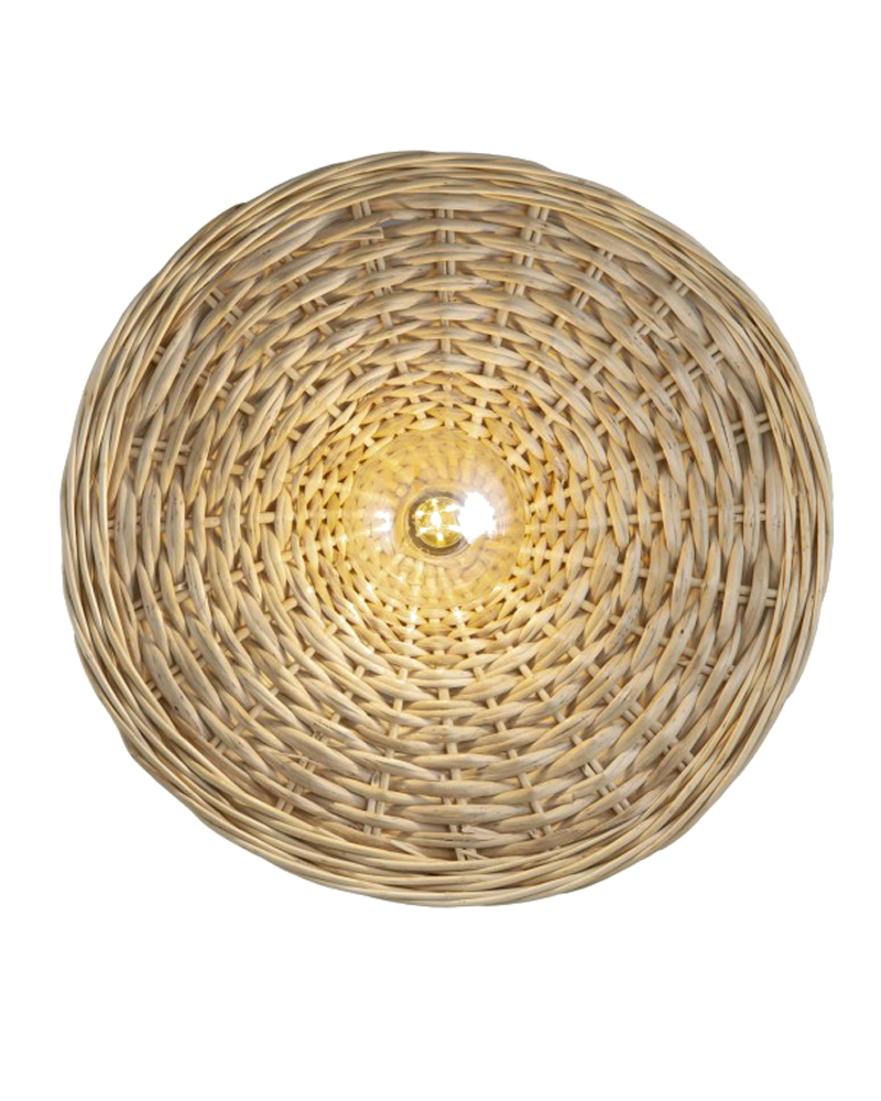 Aplique de pared 45cm de metal y mimbre E27 60W