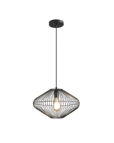 Ceiling lamp 37cm with black metal rods E27 60W