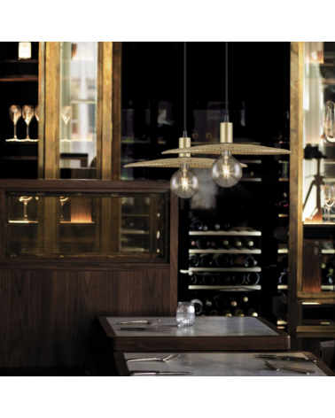 Ceiling lamp 40cm antique gold metal E27 60W