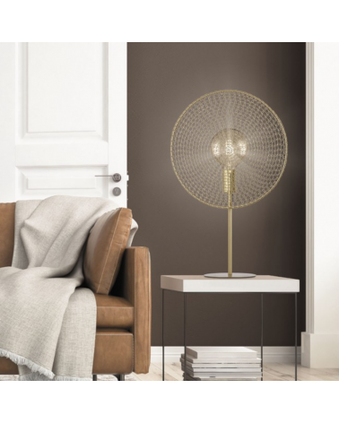 Lámpara de mesa 47cm de metal oro envejecido E27 60W