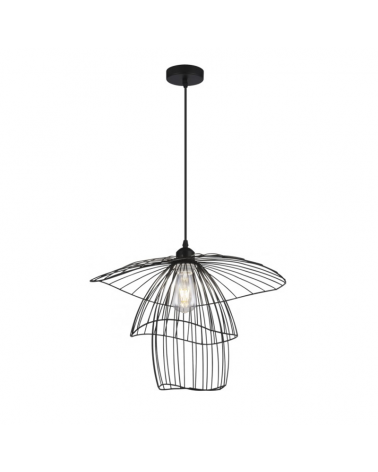 Ceiling lamp 45cm with black metal rods E27 60W