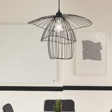Ceiling lamp 45cm with black metal rods E27 60W