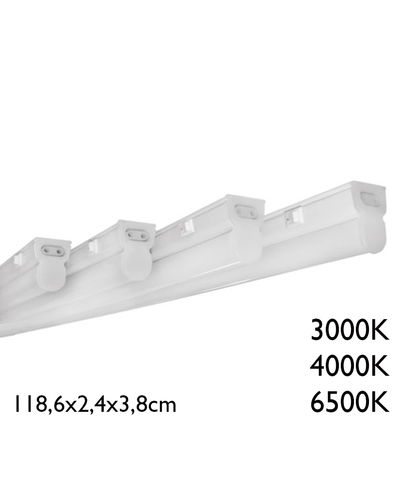 Luminaria LED 18W 118,6cm empalmable con interruptor ON/OFF