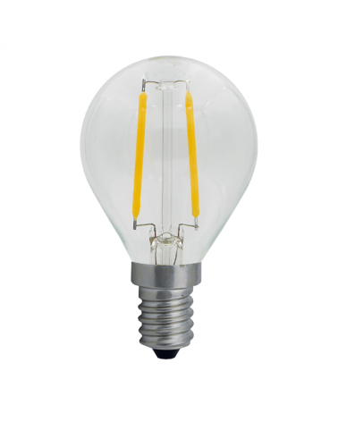 LED vintage golf ball bulb 45 mm. Clear LED filaments E14 4W 2200K 350 Lm.