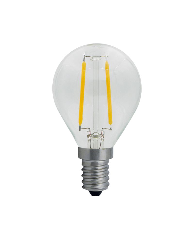 LED vintage golf ball bulb 45 mm. Clear LED filaments E14 4W 2200K 350 Lm.