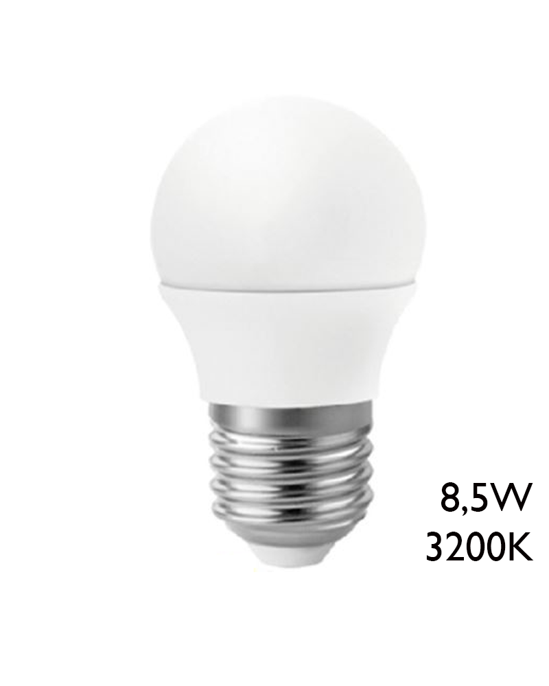 LED round bulb 8.5W E27 3200K