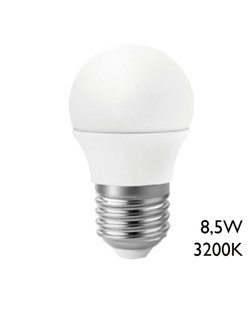Bombilla esférica LED 8,5W E27 3200K